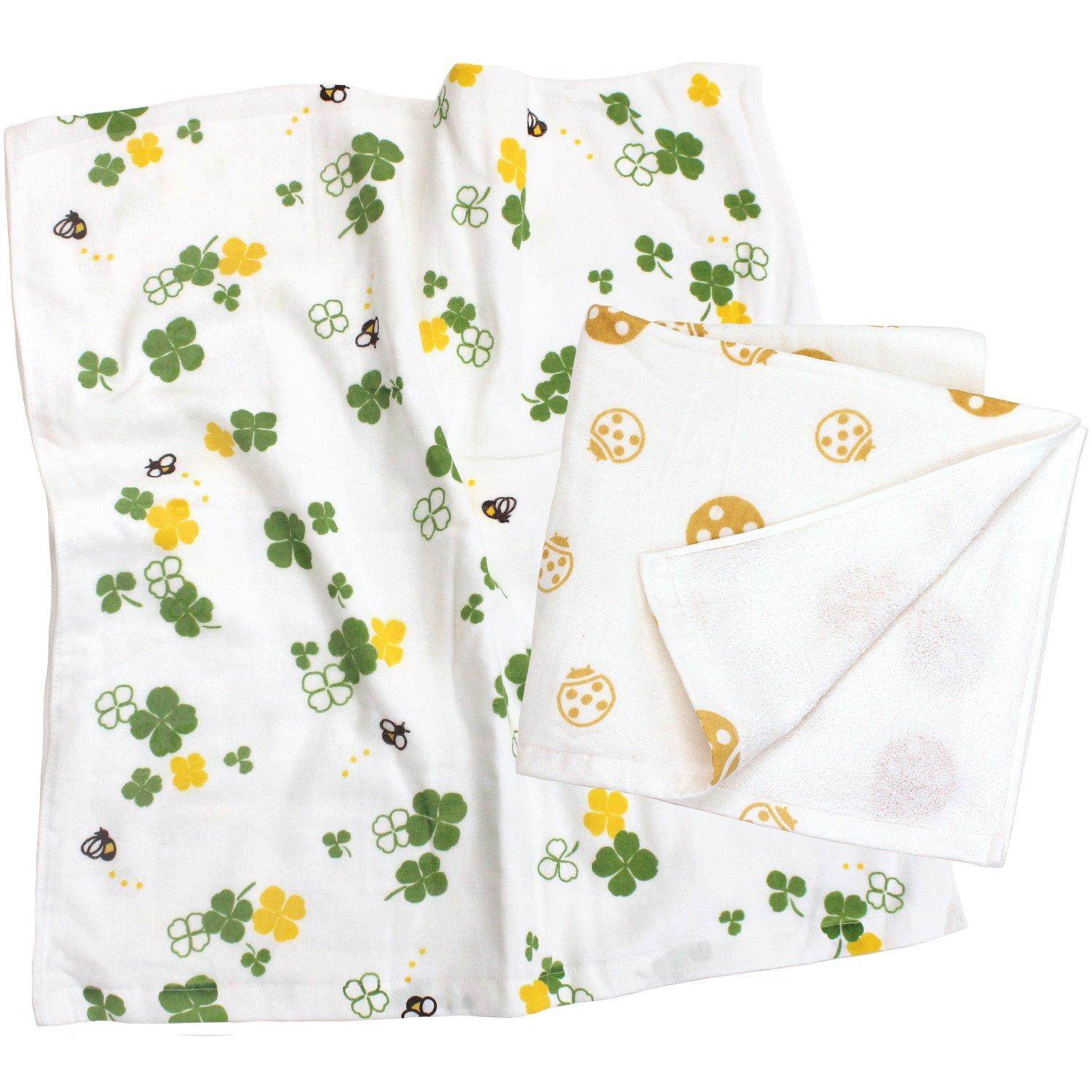 

hiorie Bath Petit Pattern Gauze Set of Clover Senshu Towel (Hiorie) Japanese-Made Towels, Towels, 2, + Ladybug,