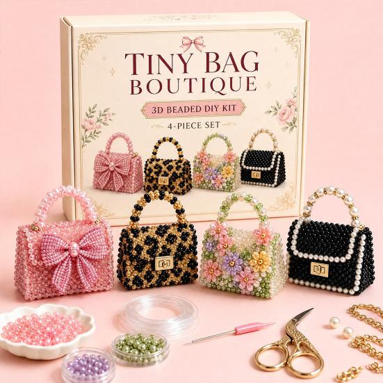 Kit per Artigianato con Perline 3D, Set per Creare Arte con Perline Fatto a Mano DIY, Mucche Carine, Uccelli, Funghi Kit di Perline per Principianti, Appassionati di Artigianato,