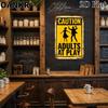 Vintage Art Poster Metal Tin Sign Caution Adults At Play Metal Signs for Man Cave Pub Bar Home Wall Decor Plaque Accessories