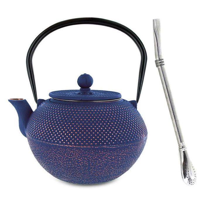 Théière en fonte chinoise Song 1,2 L + paille inox avec filtre