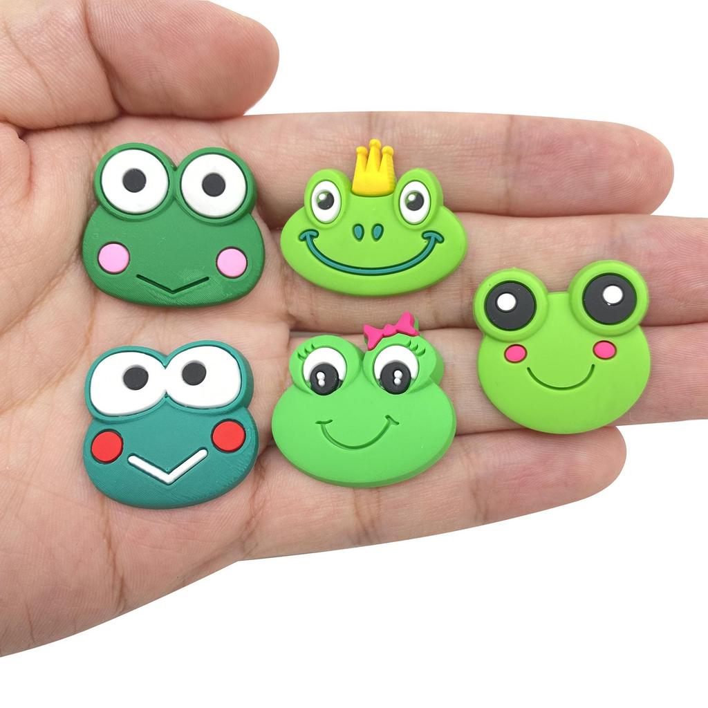 10-Piece Cartoon Frog Croc Charms Set for Fun DIY Sandal and Slipper Decor