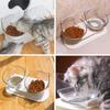 Cat Bowl Transparent Double Bowl Cat Food Bowl Water Bowl Basin Bowl Rack Dog Bowl Dog Food Basin Oblique Mouth Spine