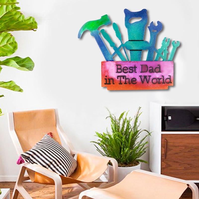 DIY Father's Day Gift Wall Hanging Mould Living Room Wall Pendant Decorative Silicone Mould Diy for Creative Handmade Mo