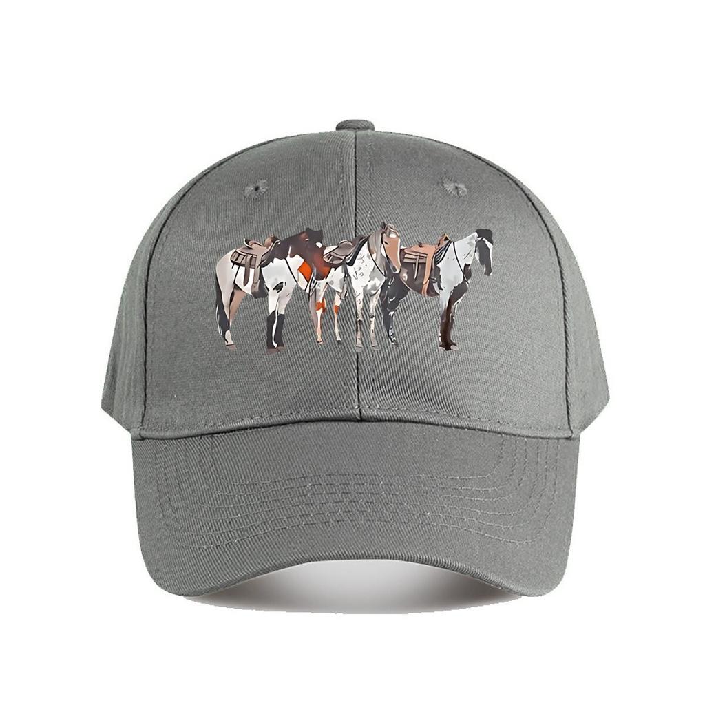Illustrated Horse Canvas Wall Art Baseball Cap Fashion Unisex Sunhat Womens Outdoor Sports Snapback Cap