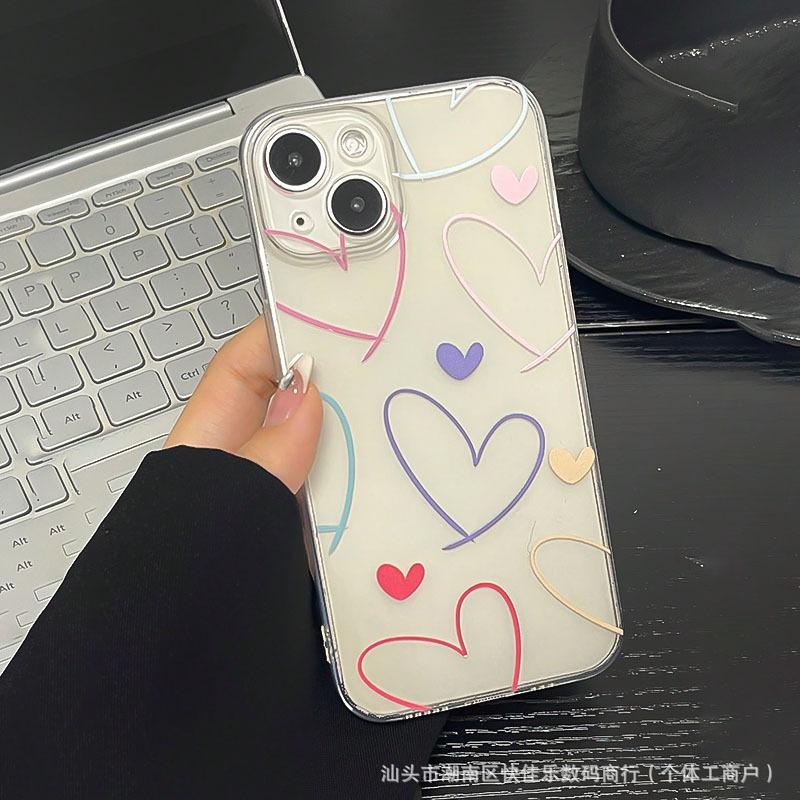 Full screen love applies to Apple 15Promax mobile phone case iPhone14/13/12/11 simple 17/16plus