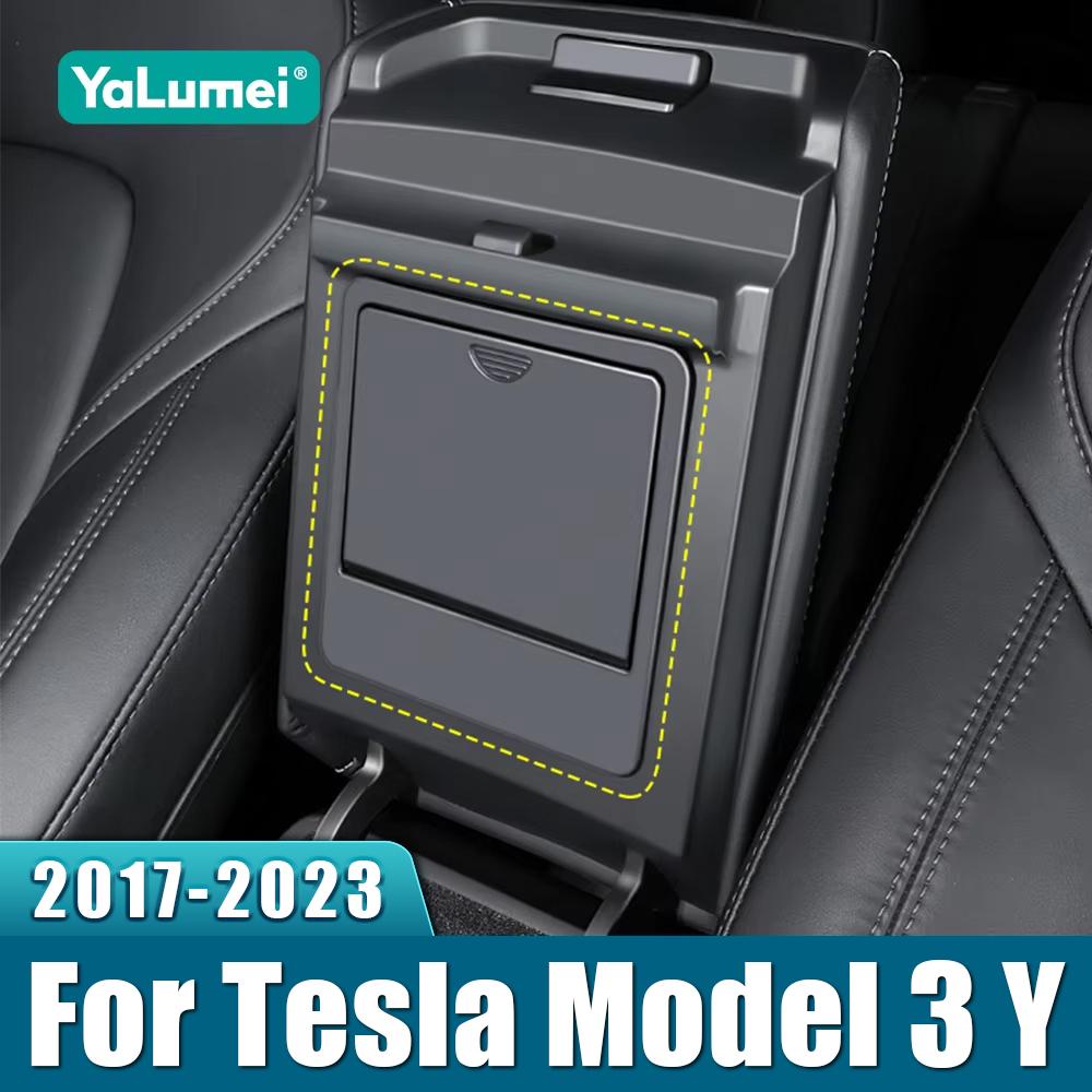 Abs Car Central Console Armrest Box Storage Container Holder Tray For Tesla Model 3 Y