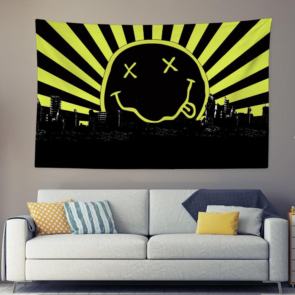 

New album Band NNirvanaS Cool Tapestry Background Hanging Cloth Bedroom Tapestry Room Decor Aesthetic Tapestry Wall Hanging 74x94cm(29x37in)