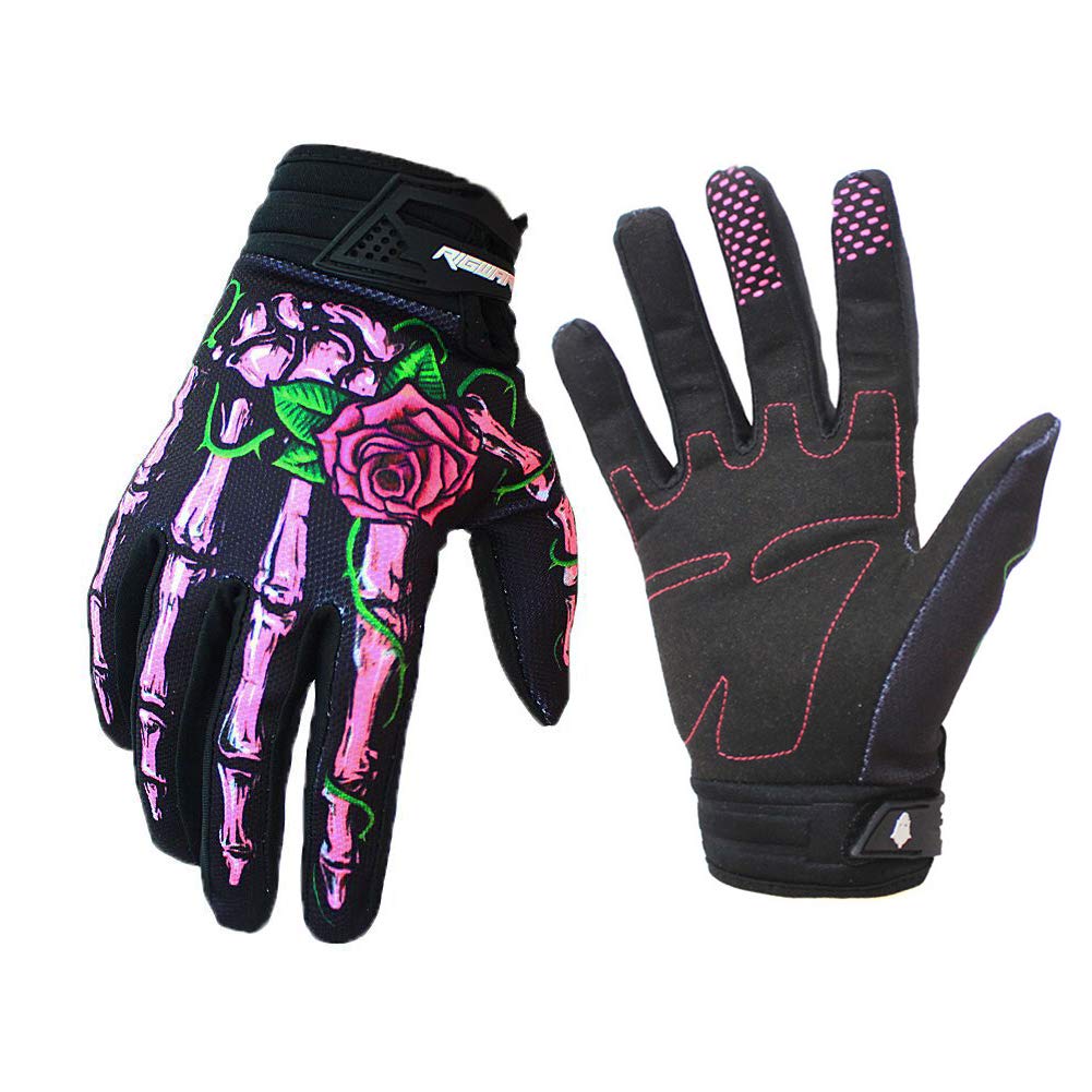 Rękawice motocyklowe Demon Claw do jazdy na rowerze z kością i stawem Rękawice wyścigowe do roweru górskiego Rękawice, Rękawice, Logo, (Różowy, Mały)