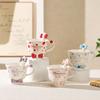 Cartoon Stem Ceramic Mug with Bowknot Cute Adorable Design for Student Teen Gift Home Desk Decor