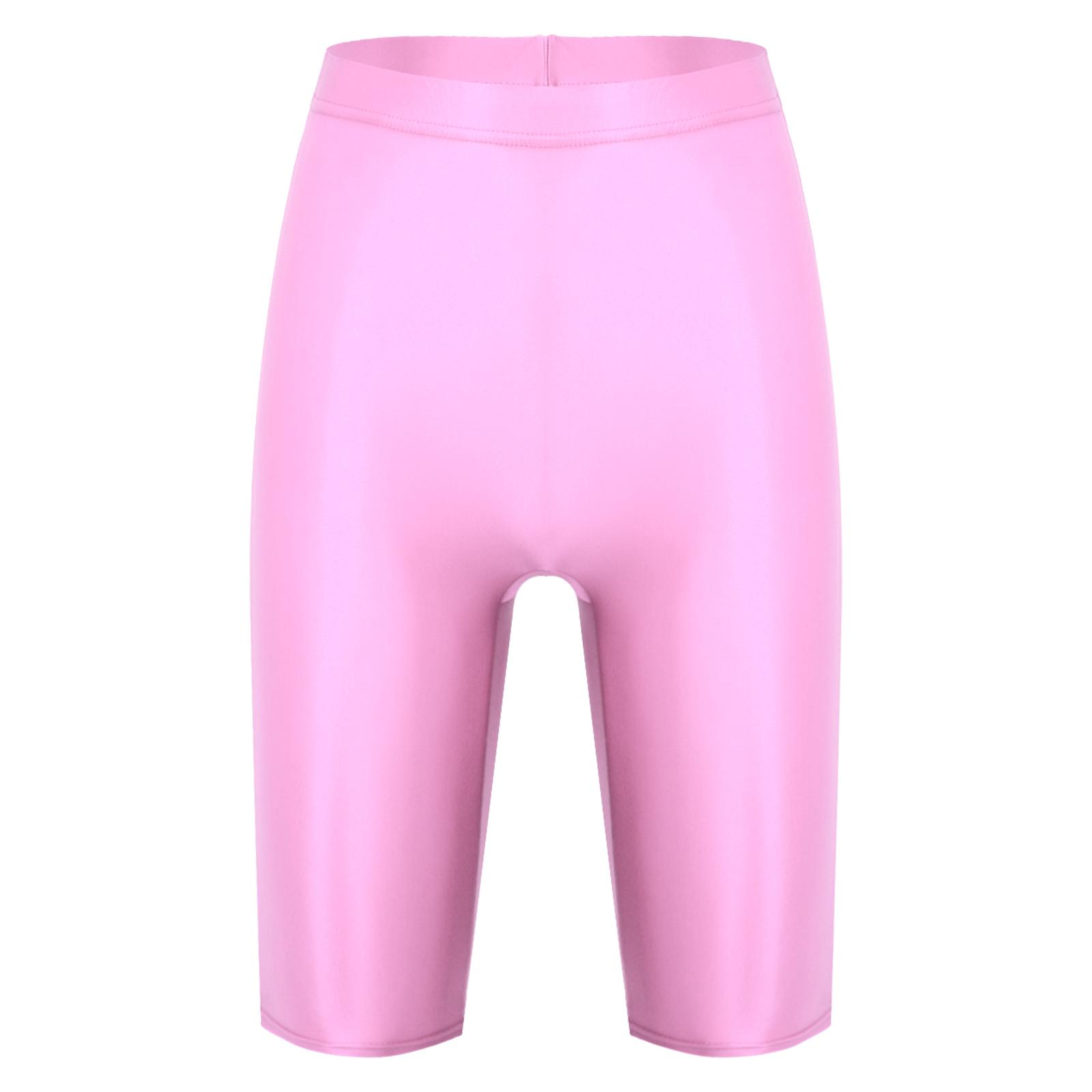

Жіночі шорти з високою посадкою, глянцеві, еластичні, легінси для тренувань, купальники, спортивні повсякденні низи XL рожевий