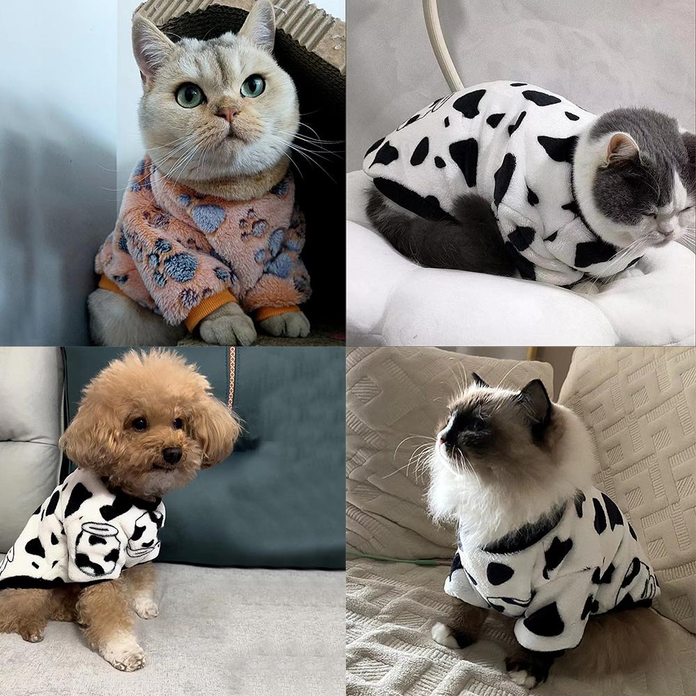 Warm Fleece Pet Clothes For Small Medium Dogs Soft Pet Sweater Vest Puppy Cat Coat Cute Chihuahua French Bulldog Jacket Winter