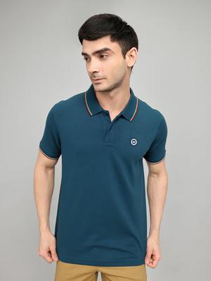 Men Smart Fit Teal Tshirt