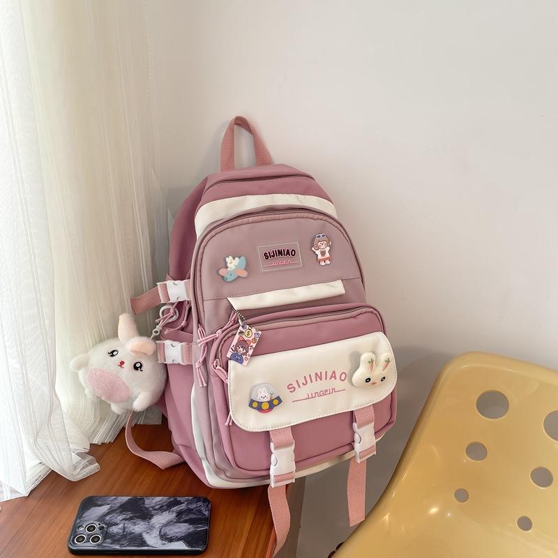 Fashion Female Harajuku Contrasting Colors Junior High School Backpack Fashion Student Backpack Student Schoolbag