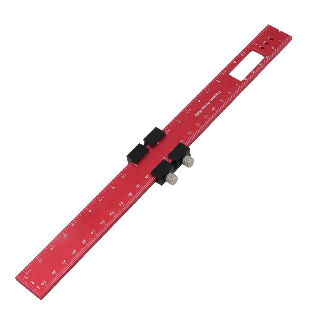 Multifunctional Aluminum Alloy Woodworking Ruler High Precision Surveying and Mapping Scribing Ruler Metric Unit Measuring Tool
