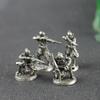 White Copper Japanese Shogunate Samurai Gun Soldiers Figurines Miniatures Vintage Metal Soldiers Model Statue Desktop Ornament
