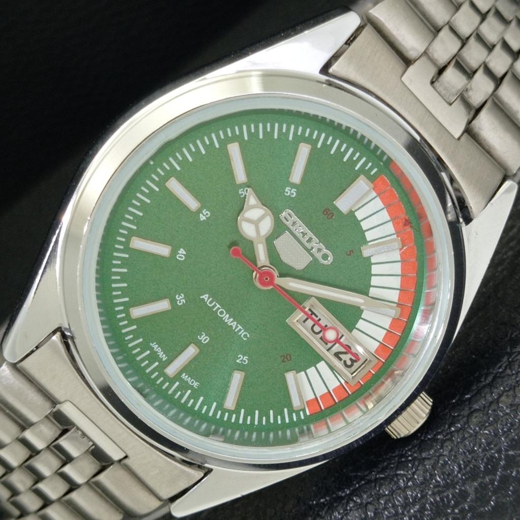 VINTAGE REFURBISHED SEIKO 5 AUTOMATIC 6309A JAPAN MENS GREEN WATCH A440753-4 Sk-a440753