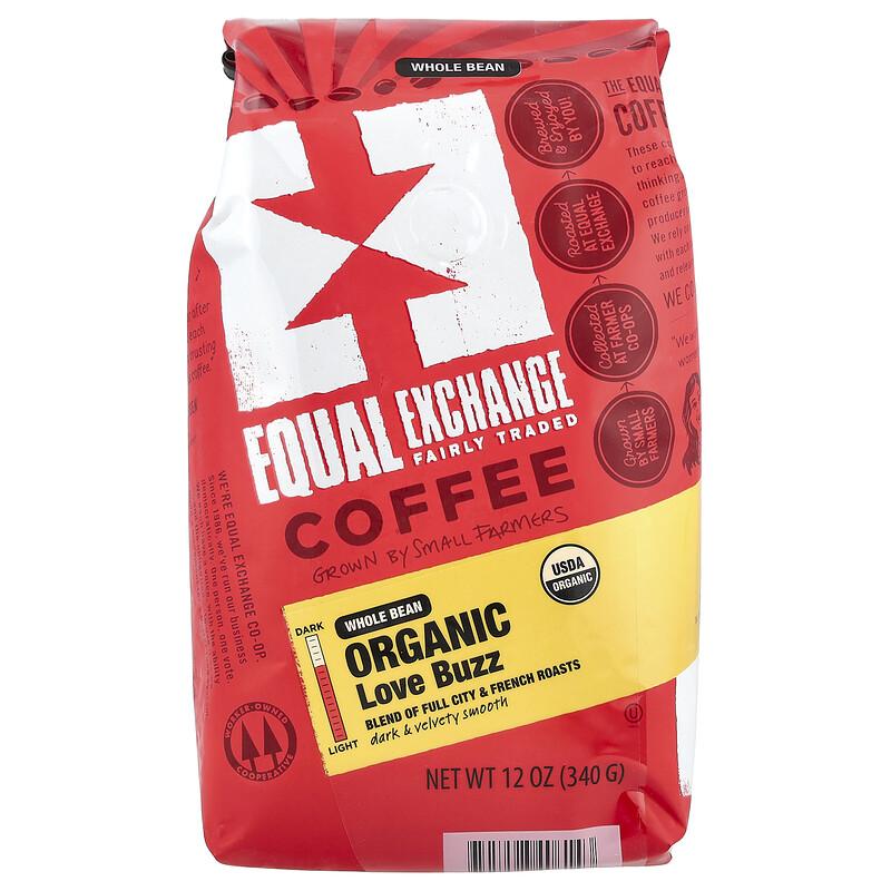 Organic Coffee, Love Buzz, Whole Bean, French Roasts, 12 oz (340 g)