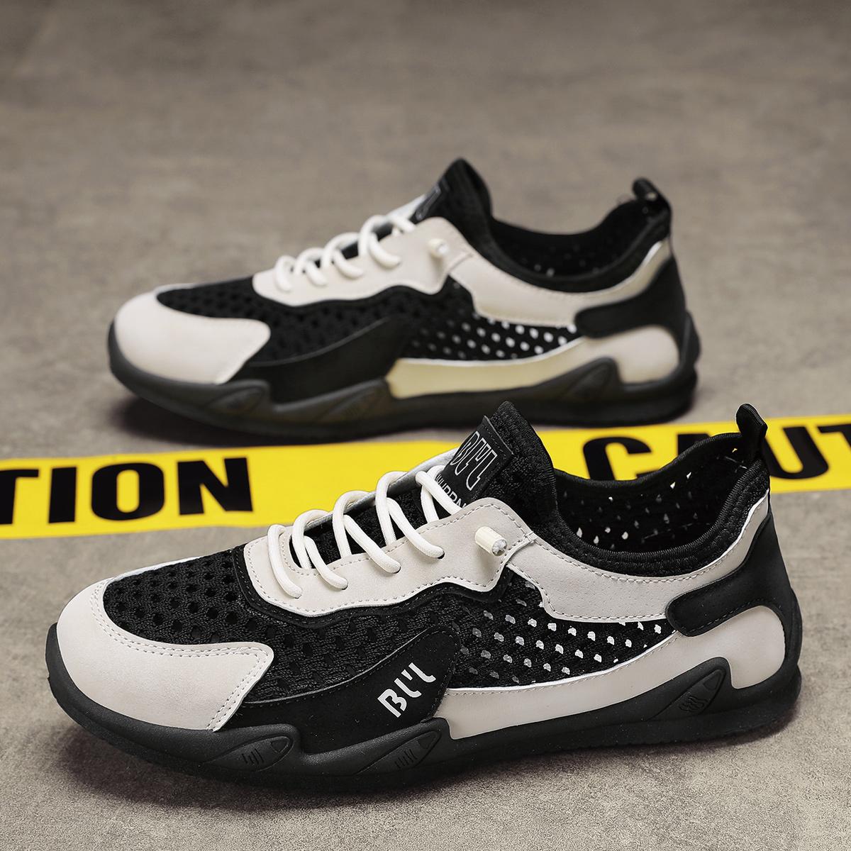 Дышащие мужские сетчатые полые кроссовки для летней повседневной одежды 44 хаки — фото 9