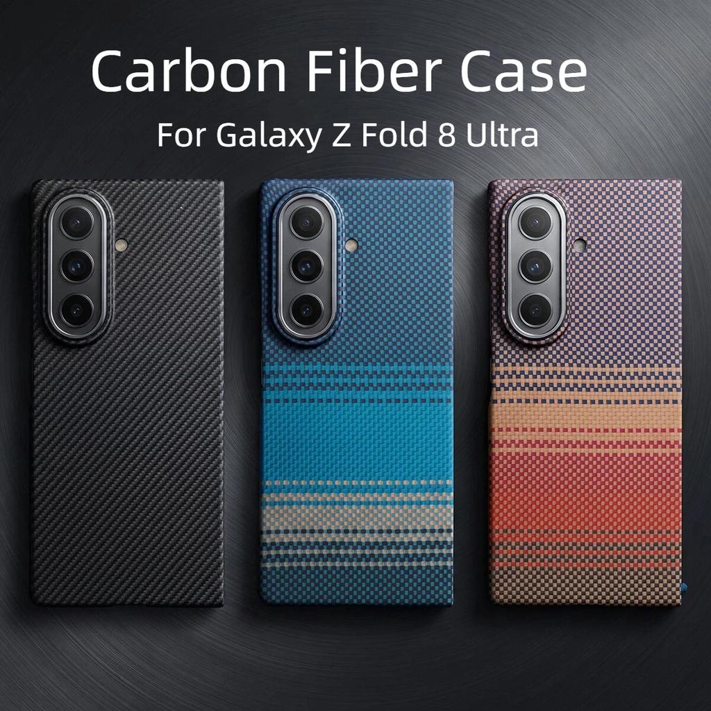 Per Samsung Galaxy Fold 8 Ultra con Custodia Magsafe Custodia in Fibra di Carbonio Aramidica Copertura Magnetica per Custodia Galaxy Z Fold 8 Ultra Capa