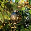 JYL TS/010,Solar Hollow Iron Lantern Waterproof Outdoor Pendant Light for Garden Balcony Ambient Hanging Decor