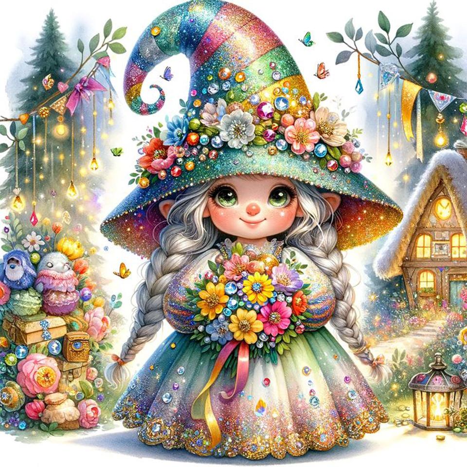 5D Diy Diamond Painting Christmas Diamond Mosaic Children's Hobby Santa Girl Cross Stitch Cartoon Picture Home Decoration