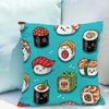 Car Living Room Sofa Cushion Cover Sushi Food Pattern Pillow Cover Luxury Home Decor Pillow Cover