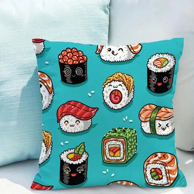 Kissenbezug fürs Auto, Wohnzimmer, Sofa, Sushi-Lebensmittel-Muster, Kissenbezug, Luxus-Dekoration, Kissenbezug
