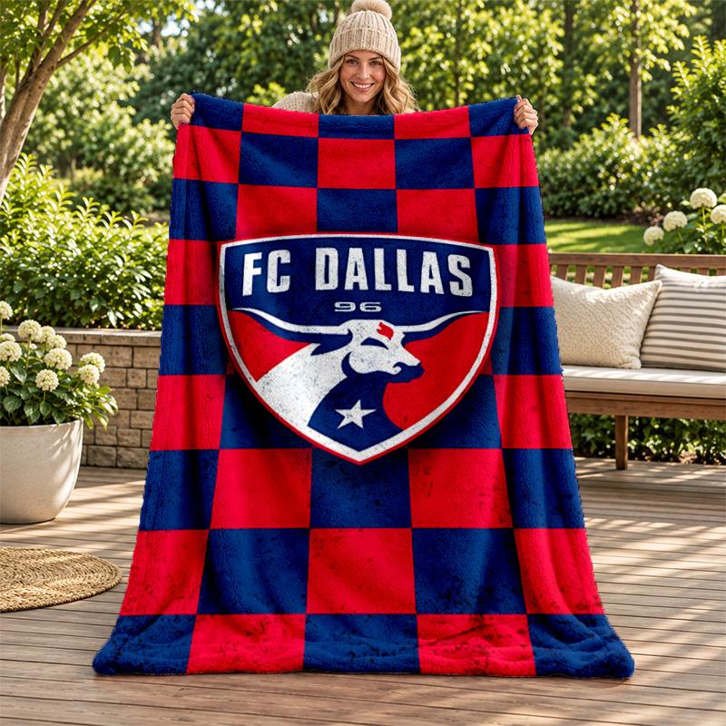 FC Dallas Blanket Flannel Blanket Soft Cozy Plush Throw for Sofa Bed Lightweight Home Decoration Gifts for Christmas Various Holidays
