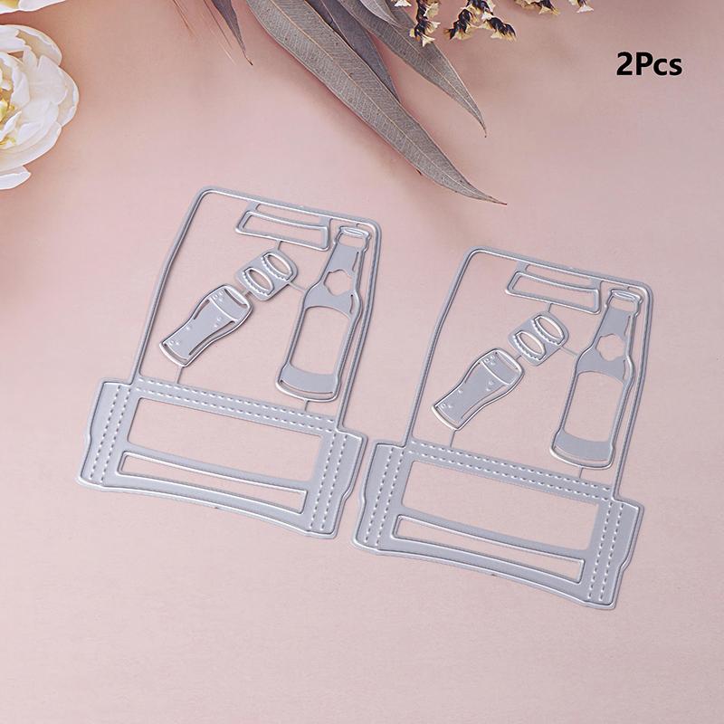 1/2 Stück Bierflaschenkorb Metall Stanzformen Schablonen DIY Basteln Scrapbooking Fotoalbum Dekorative Formen