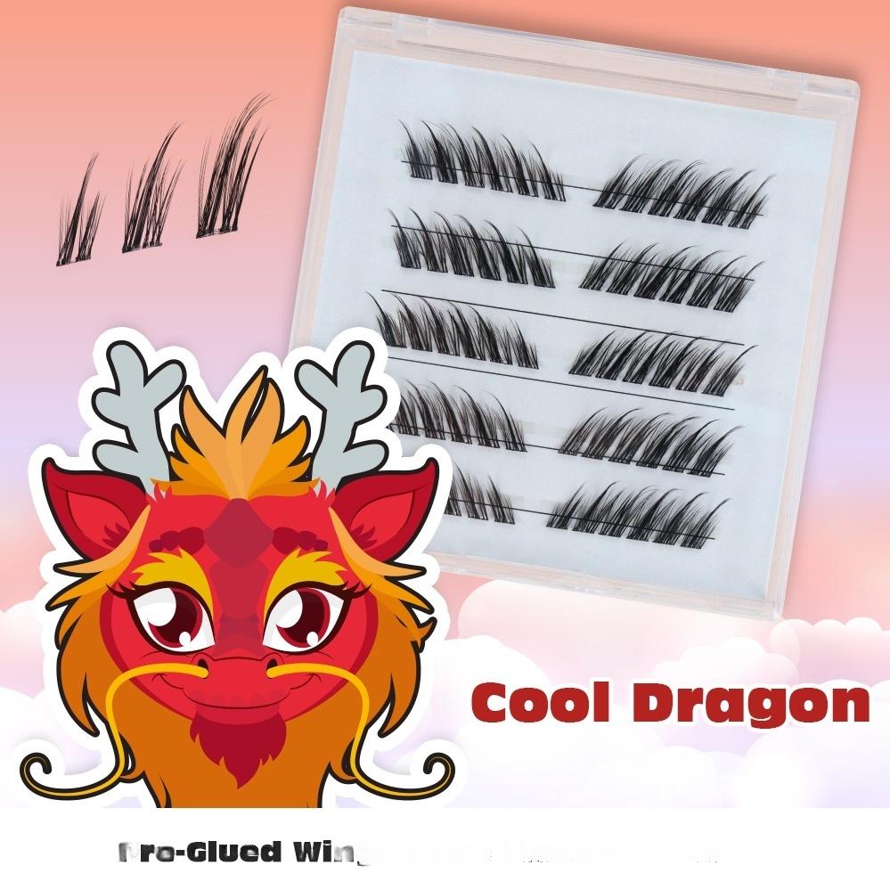 3D Effect Fox & Cat Eyes Press-on Glueless Segment Lashes From Lashes Factory Natural Style False Eyelashes Mix&Transparent plastic box