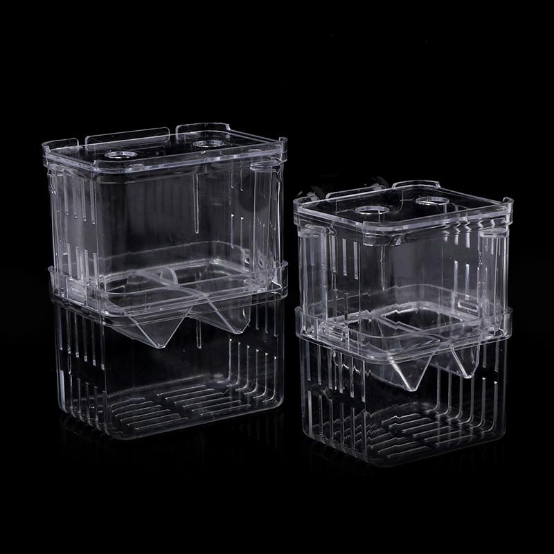Double-Deck Clear Fish Breeding Isolation Box Aquarium Fish Tank Hatching House