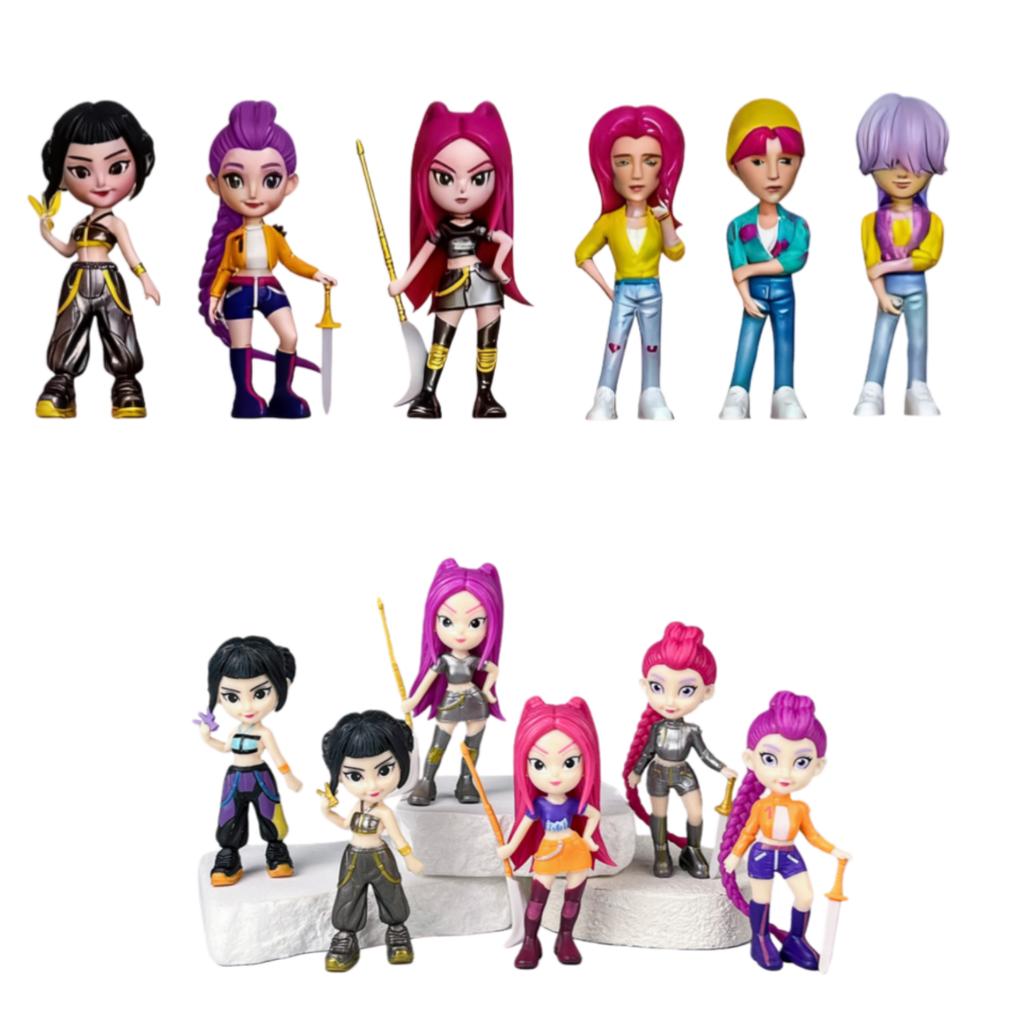 Popular 6-piece Anime Hunter Squad Action Figures Derpys, Tiger, Rumi, Mira Zoey Sussy Dolls, Fan Gift Toy Gift mystery box