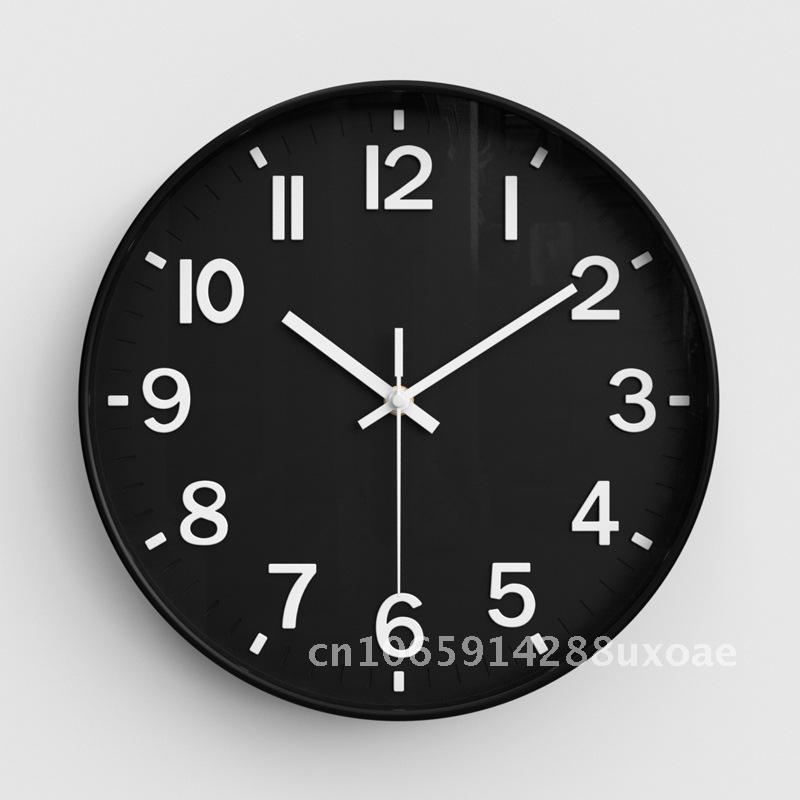 Woonkamerklok, moderne minimalistische huisklok, stille wandklok voor slaapkamer, ronde kwartsklok 30cm