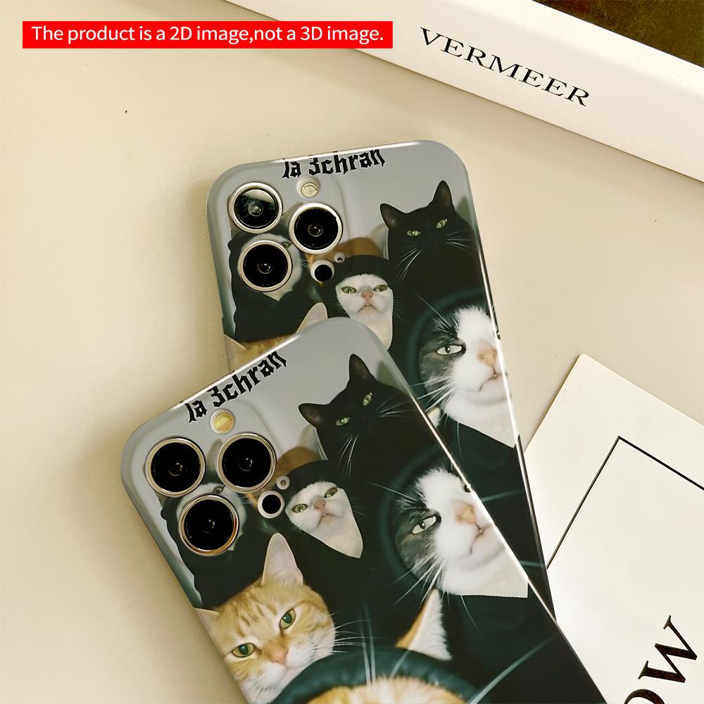 Cats In Black Hoodies Group Photo All Inclusive Film Hard Phone Case, Compatible with iPhone 18 Pro Max 17 16 15 14 13 12 11
