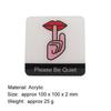 Acrylic Creative Signage Please Be Quiet Sign Wall Label Sticker Warning Badge for Libraries Hospitals Conference Rooms Study Rooms Exhibition Halls