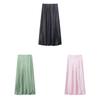 D Satin Midi Skirt With Wrinklefree Fabric For Casual Streetwear Women