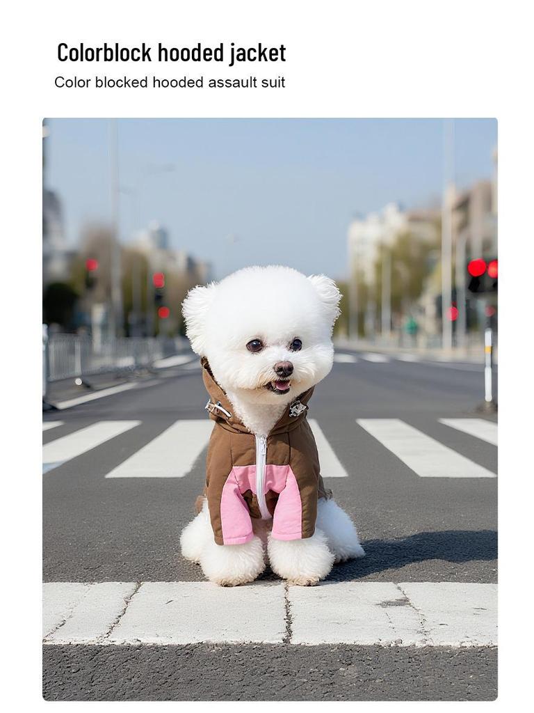 Waterproof & Windproof Hooded Dog Jacket: Thickened Warm Pet Windbreaker for Autumn & Winter