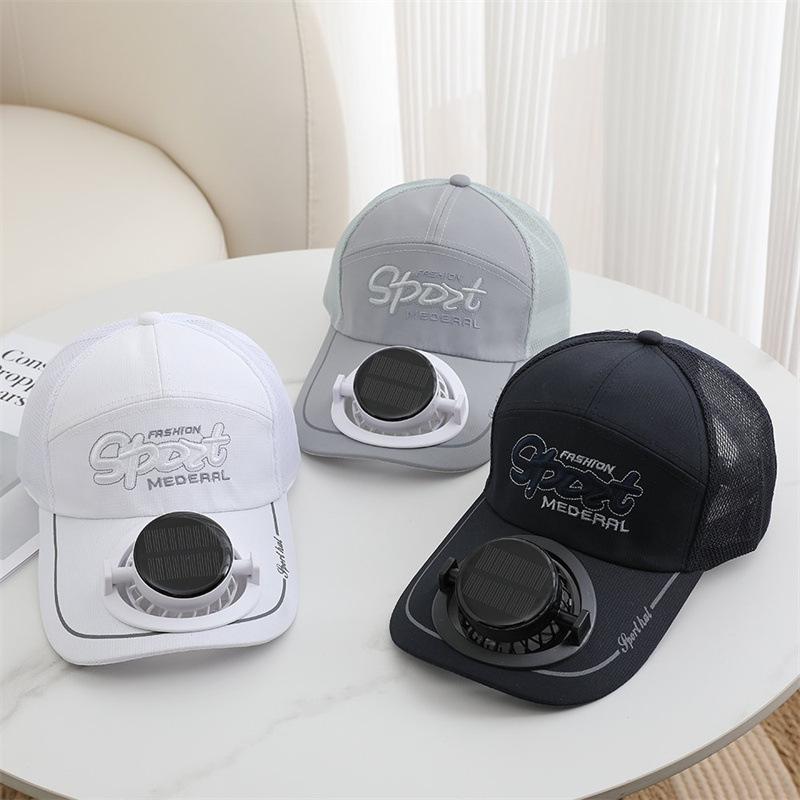 Summer Sunscreen Visor Fashionable New Men's and Women's Outdoor Sunshade Outdoor Solar Charging Fan Baseball Cap
