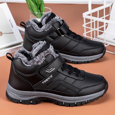 Wodoodporne zimowe buty męskie zamszowe ciepłe buty śnieżne męskie buty robocze codzienne wysokie buty wysokie antypoślizgowe buty do kostki