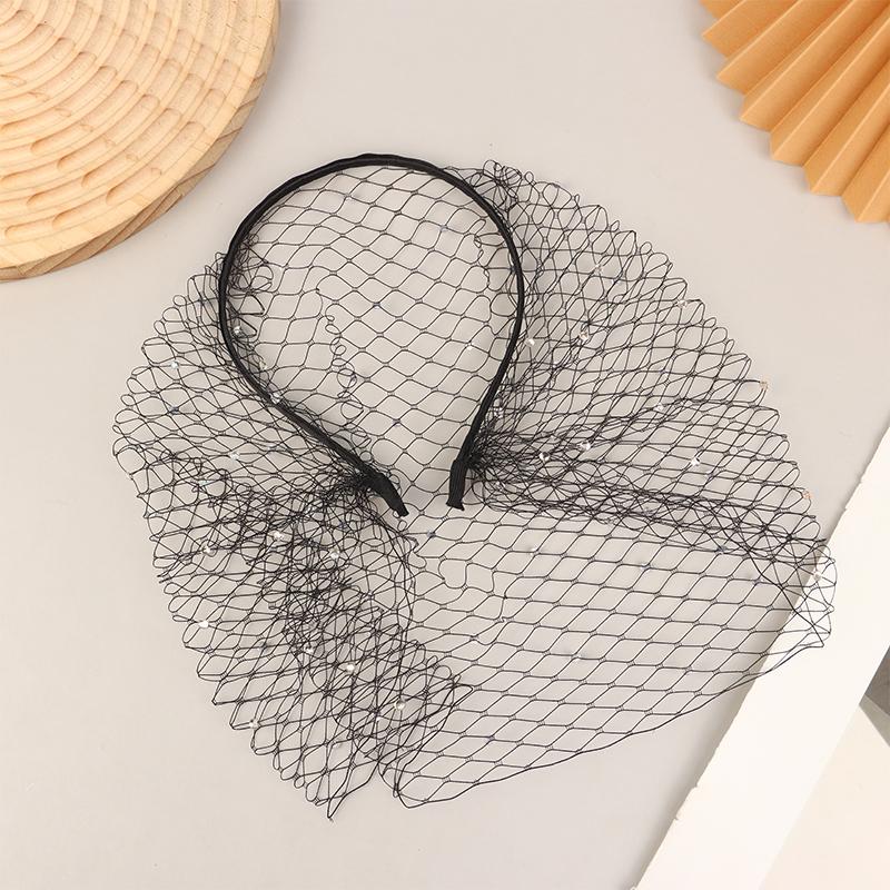 Fashion Tulle Cage Veil With Pearls Wedding Party Dress Veil Headbands Hair Jewelry Party Stage Headgear Headdress