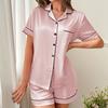 Pod Ice Silk Pajamas Human Cotton Short Sleeves Solid Color Loungewear Loose Set Milk Silk Comfortable Loungewear