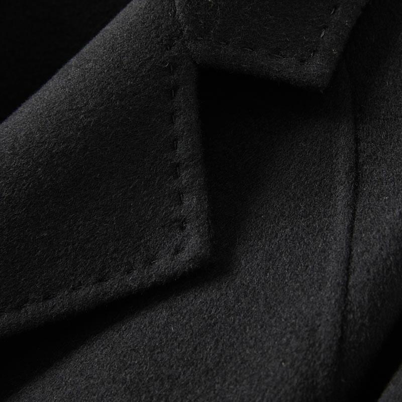 100% Wool Women Coat TIDENOVEL Autumn Wool Long Coat Handmade Pea Coat Winter Warm Cashmere Long Jacket