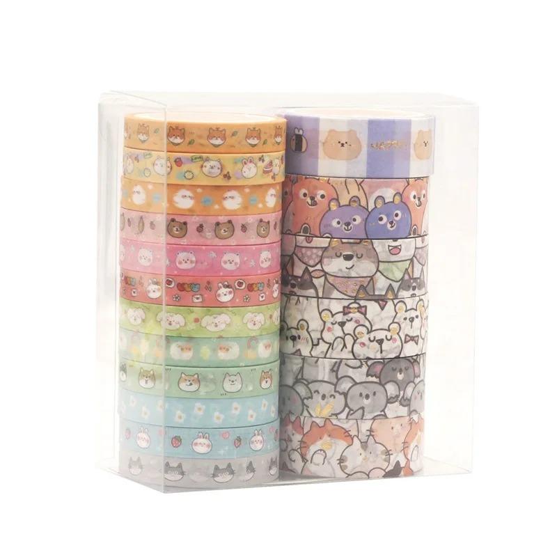 18 Stück/Set Kawaii Tiere Gesicht Cartoon Washi Tape Set Masking Tapes Scrapbooking DIY Journal Schreibwaren Schulbedarf Geschenk