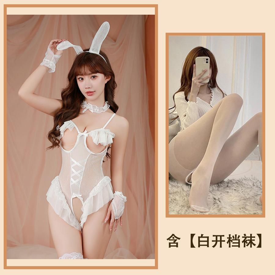 Sexy Lingerie Seduction Tights Sexy Bunny Open Perspective Free Pajamas Uniform Maid Suit