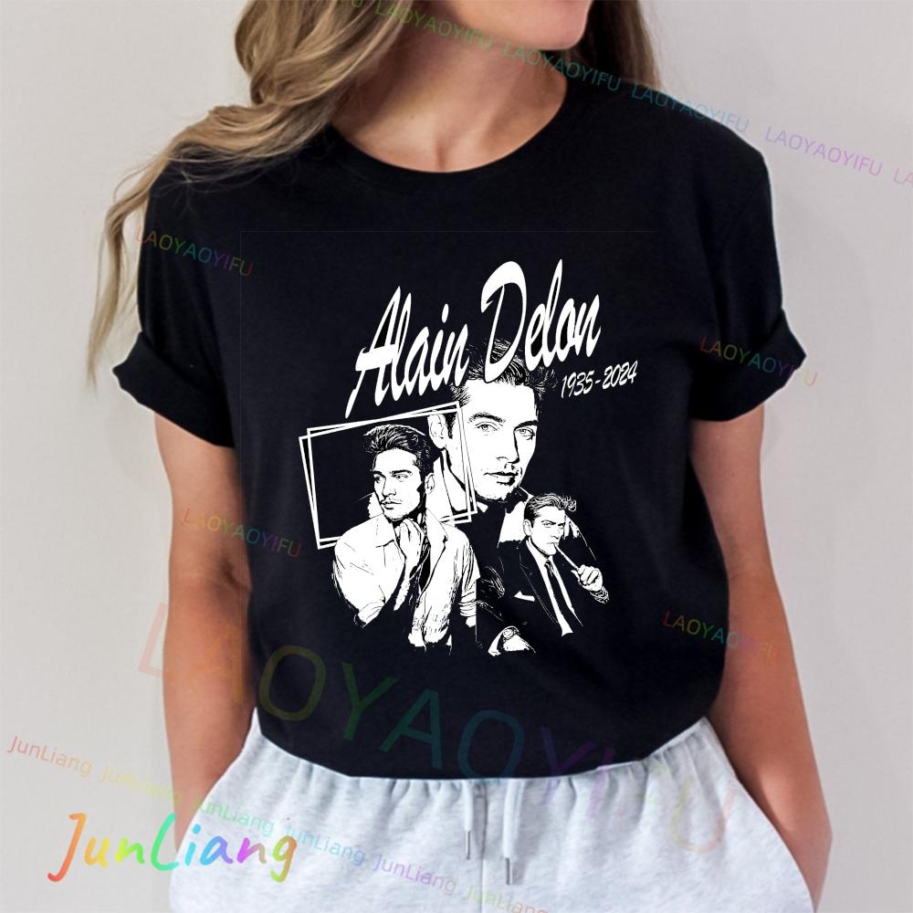 Alain Delon Unisex Tshirt 100 Cotton Short Sleeve Casual New Y2k Graphic Tee Unisexs Shirts Womens Tshirts Aesthetic Clothing