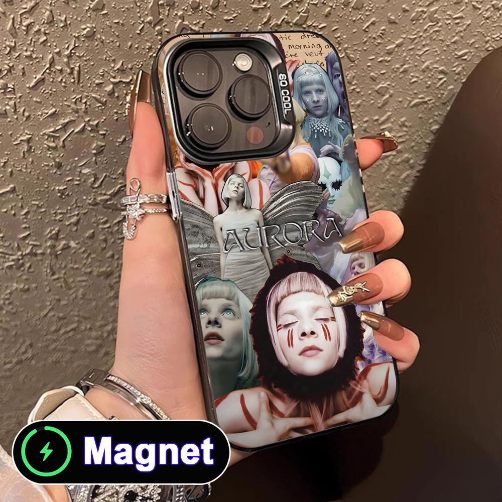Aurora Aksnes Translucent MagSafe Mobile Phone Case for iPhone 17 16 15 14 13 12 11 Air Pro Max Plus Colorful Cover