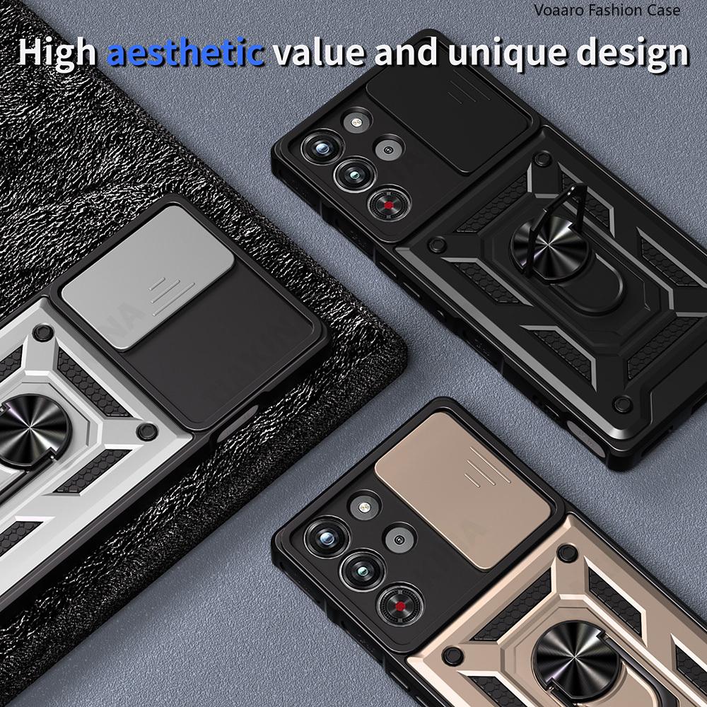Slide Lens Armor Funda for ZTE nubia RedMagic 10 Pro 5G Case for ZTE nubia RedMagic 10 Pro 5G Case Magnetic Ring Stand Cover