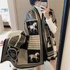 Classic Fashion Letter Thousand Birds Grid Imitation Cashmere Scarf Women's Winter Thickened Double Sided Air Conditioning Shawl Scarf Women's