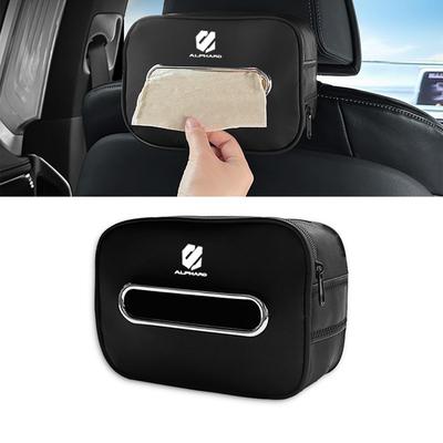 QiuFu Car Tissue Box for Alphard 40 Universal Premium Interior Modification ALPHARD Seat Tissue Large New Black (10, 20, 30, Series) - Leather,