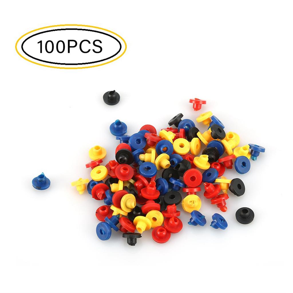 100pcs Colorful Rubber Grommet Nipples Tattoo Machine Needles Supplies